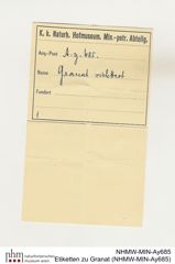 Etiketten zu Granat (NHMW-MIN-Ay685)